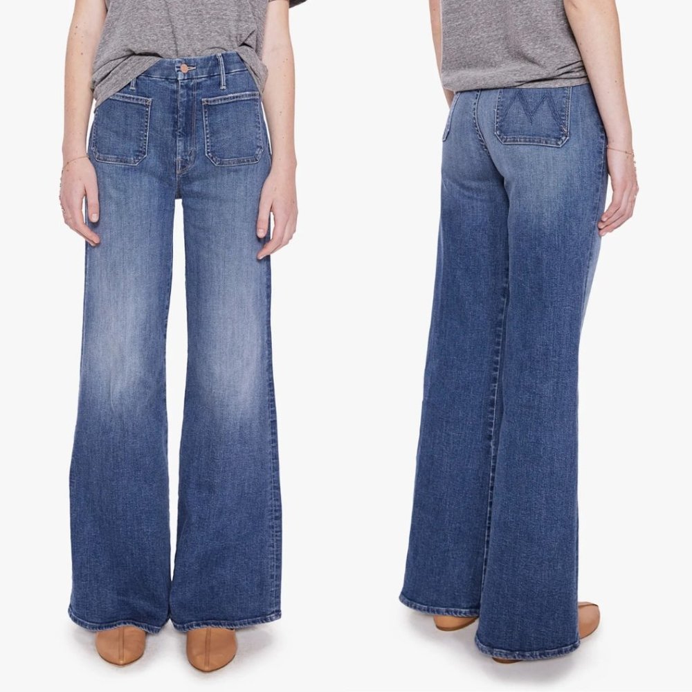 MOTHER Patch Pocket Wide Leg Jeans Size 28